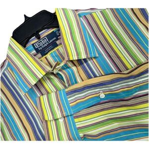 VINTAGE Polo Ralph Lauren Shirt XL 16.5 Curham Candy Stripe Mens RL 90s